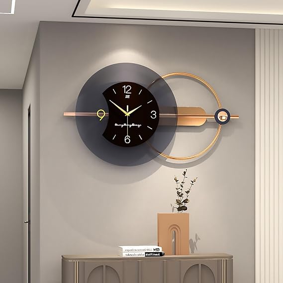 Large Wall Clock for Living Room Decor, Modern Wall Clocks Battery Operated for Bedroom Kitchen Home Office, Metal Creative Wall Clock Silent Non Ticking Decorative Wall Watch Clock, 31.5in