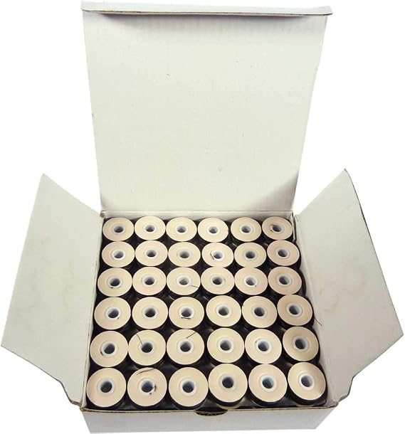 Superpunch 60S/2 Polyester Pre-Wound Bobbins Thread, Superb Black Style L (Small) 60wt. Sewing Thread 144 Bobbins with 130 Yards, Sewing Machines DIY Embroidery Polyester