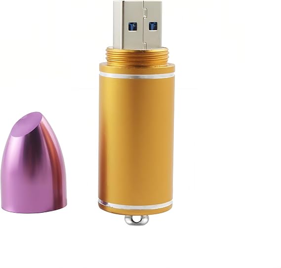 128GB Metal Lipstick USB Flash Drive Data Storage, Purple