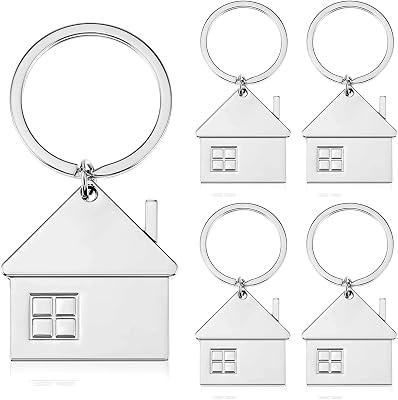 Taiyin House Key Chain House Shaped Pendant Keychains Home Keychain Set Cute Home with Window Key Charm Metal Keyring Gift