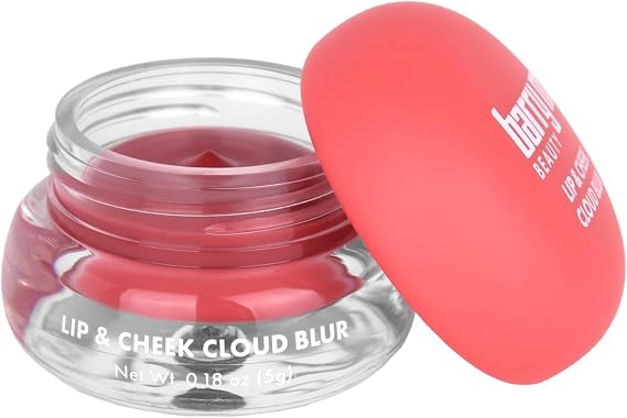 Barry M Lip and Cheek Cloud Blur Multi Use Scented Cream Blush for Lips and Cheeks Blendable Colour Lightweight Creamy Formula Natural Finish Makeup - Strawberry Jam