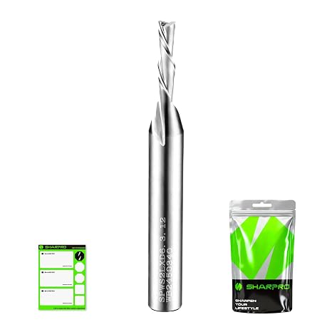 1/8 Router Bits 1/4 Shank, Spiral Downcut Router bit, 1/8 Inch CNC Router Bits, Down Cut End Mills 1/4 Shank, Solid Carbide Endmills, Ideal for Wood Inlay, Grooving