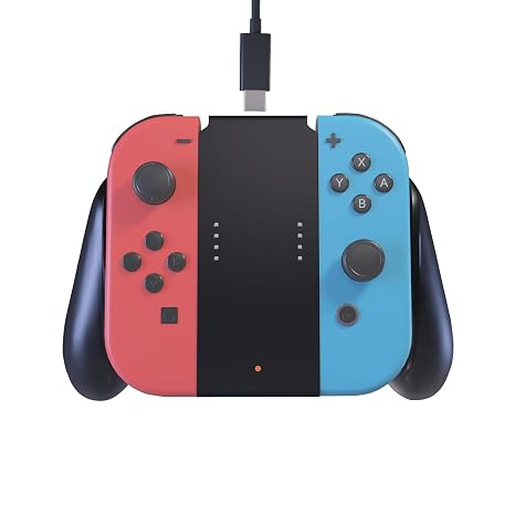 Joy Con Grip for Nintendo Switch OLED with Charging Station, Ergonomic Controller Hand Grip with Enhanced Comfort, Secure & Non-Slip Hold for Switch/Switch OLED JoyCons