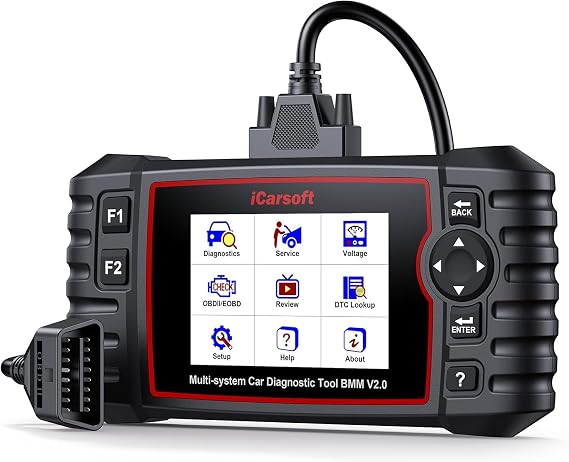 iCarsoft 2025 BMM V2.0 OBD2 Scanner for BMW/Mini/Rolls-Royce, Full System Diagnostic Tool Code Reader with 9 Resets-Oil/SAS/EPB/BMS/ETC/DP/BLD/INJ/TPMS, Battery Test, CAN-FD,Lifetime Update