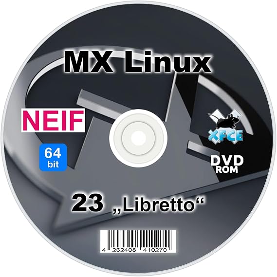 MX Linux 23 Libretto 64-Bit auf DVD