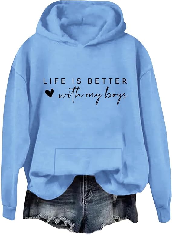 White Oversized Pullover Hoodie for Women - Fall Shirt, Green Sweatshirt, Kangaroo Style, Navy Blue Zip Up, Trendy Teen Clothes