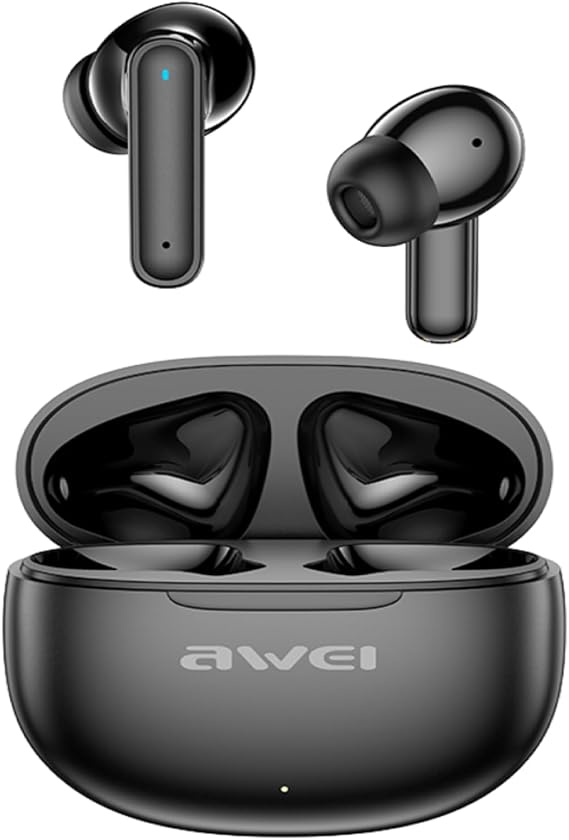 AWEI T71 Wireless Earbuds, Bluetooth Earbuds with Mic, Headphones IPX6 Waterproof, 35Hrs Playtime with Charging Case, Clear Calls Earphones for TV Smart Phone Laptop Sports