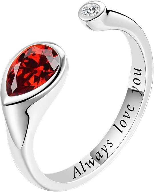 Adjustable Birthsday Gift Ring for Women 925 Sterling Silver Fine Jewelry Gift for Her,Birthstone Ring,BER0176A