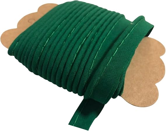 Piping Bias Tape 1/2 Inch X 10 Yard Polyester for Sewing Craft Binding Tape Hemming Sewing Seaming Piping Quilting Clothing Accessories Wrapping Crafts Cord Trim (Green)
