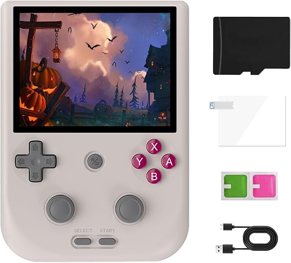 RG405V Handheld Game Console,4.0 Inch IPS Classic Retro Video Games Consoles,with 128G TF Card,Supports Wireless Networt Handheld Console with 5500mAh Battery Casual Game Console(Gray)