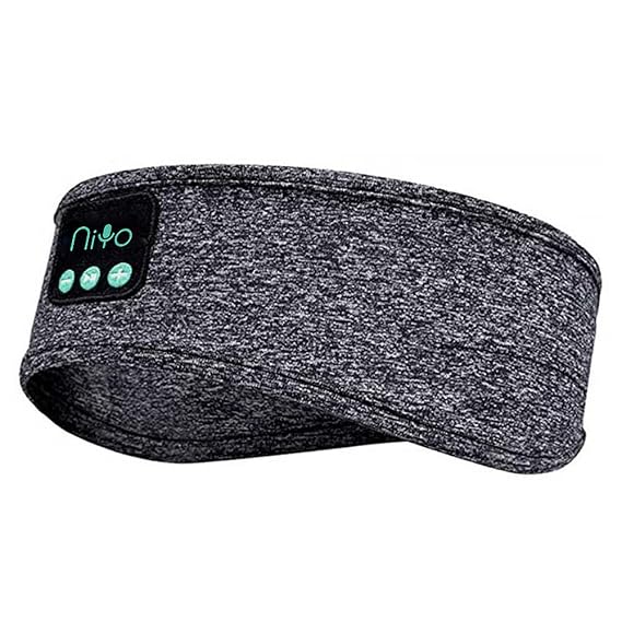URBAN SOMBRERO NiYo Sleep Headband with In-built Headphones - Sports Headphones, Comfortable, Wireless Music Sleeping Headphones, Grey Headphones for Exercising, Sleeping