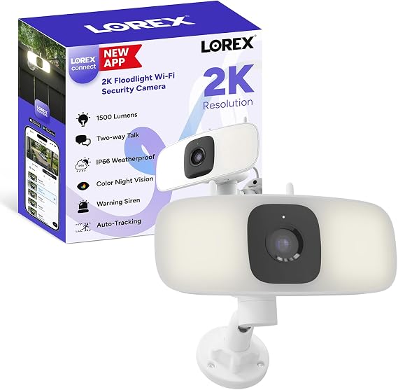 Lorex Connect (New App) | 2K Floodlight Wi-Fi Outdoor Security Camera