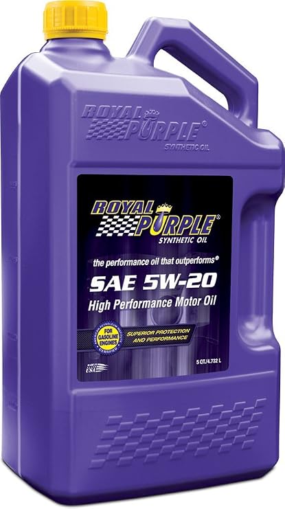 Royal Purple 54520 API-Licensed SAE 5W-20 High Performance Synthetic Motor Oil - 5 Quart, (Case of 4)