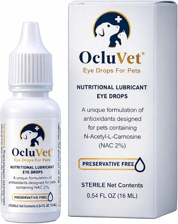 Pet Eye Drops for Dogs & Cats, 2% NAC, 16 mL | Preservative-free antioxidant formula with 2% N-Acetyl-L-Carnosine supports eye comfort and clarity; Made in USA