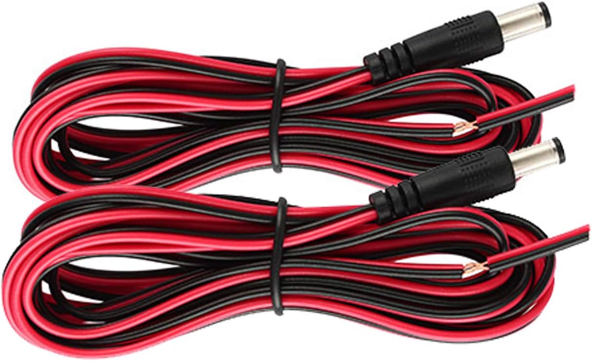 LeeKooLuu K11 Vehicle Power Cord Plug 8.2 ft Extension Cable for Backup Camera for CarCamperTruck Rear View Monitor Backup Camera Security Parking System 2pcs