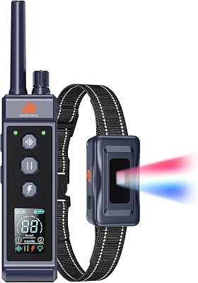 Dog Training Collar, 1400 Yards Remote with Full Color LCD Display, 3 Effective Training Modes with Tricolor LED Dog Locator Light, Waterproof E-Collar, Fits 8-150 lbs Dogs