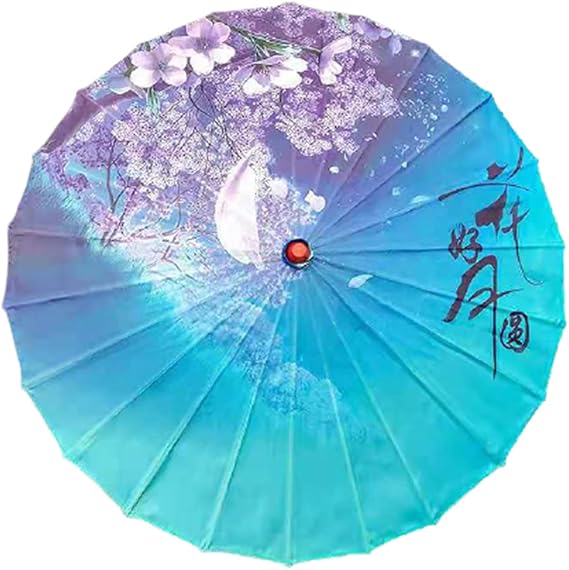 Cosplay Chinese Style Oil Paper Classical Rainproof Umbrella Rainproof Umbrella, Parasol Floral Paper and Bamboo Painted Paper Parasol for Cosplay Hanfu