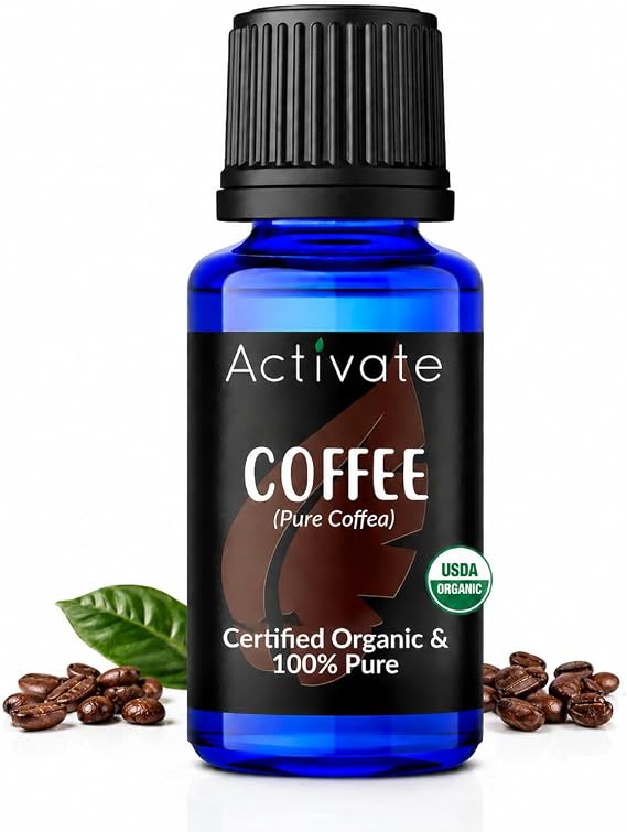 Activate Coffee Bean Organic Essential Oil 100% Pure, USDA Certified Organic, Premium Grade, Undiluted, Natural, Aromatherapy & Diffuser Use 10ml
