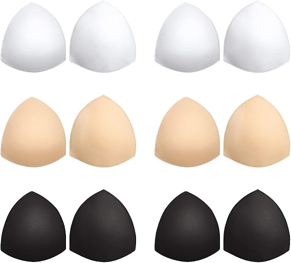 Bra Pads Inserts 6 Pairs, Bra Cups Inserts, Removable Breast Enhancers Inserts for Women