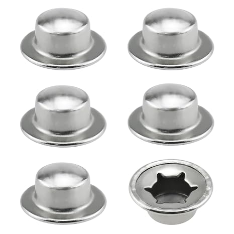 1/2" Push On Pushnut Caps, Spring Steel Push Nuts Axle Caps (6-Pack)
