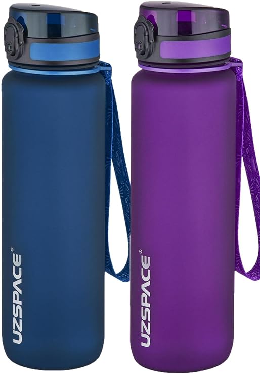 Uzspace 2'li Tritan Matara Seti 1000 ml Büyük Boy 14 Farklı Renk Seçeneği FiftyFifty