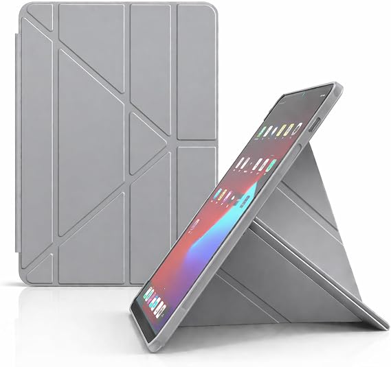 Coverzone iPad 11.Nesil için A16 11inç/10.Nesil 10.9 inç İle Uyumlu Kılıf Kalem Koyma Bölmeli Stand Olan Uyku Modlu Suni Deri, Silikon Arka Yüzey ergonomik yapılı, Attravtive Smart Cover Gri