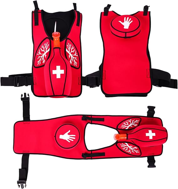 Anti Choking Device， Wearable CPR First Aid Training Model Adult Infarction Teaching with Back Slap, Red