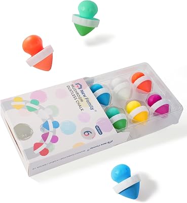 NewFamily Mushroom Dustless Chalk for Kids, Easy Grip Chalk,Non-Toxic Washable Toddlers Chalks Drawing Writing- Refills Available