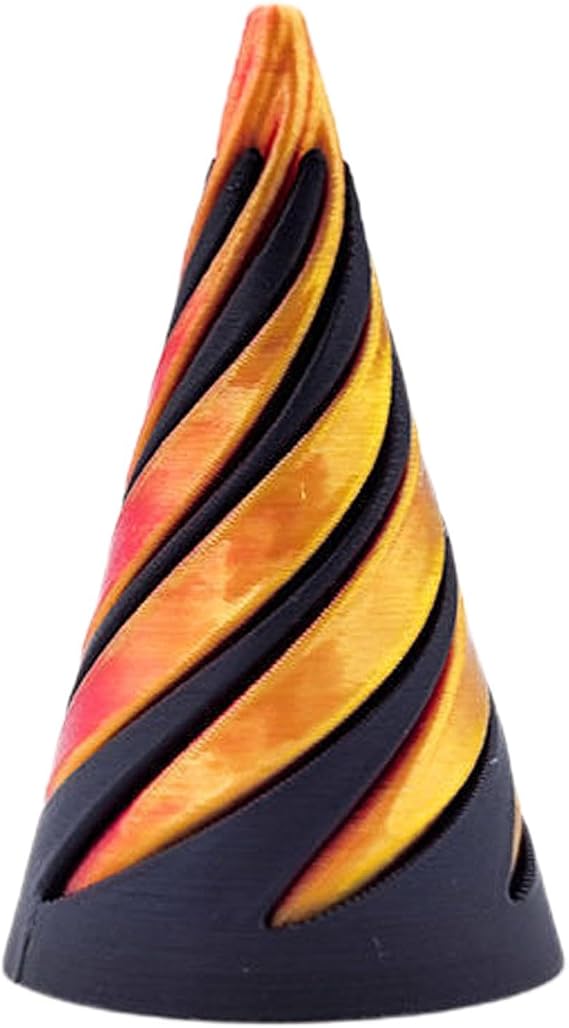 Impossible Pyramid Passthrough Sculpture, Printed Rotating spirals Cone Fidget Toy, Pass Through Pyramid Fidget Toy, Thread Illusion Pyramid Display Statue, Desktop Decor Souvenir