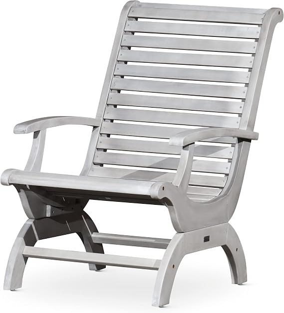 DTY Outdoor Living Aspen Eucalyptus Plantation Chair, Driftwood Gray