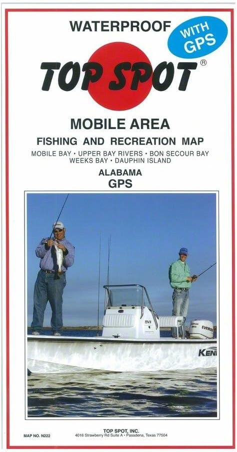 Topspot Fishing Map from Mobile Bay to Dauphin Island