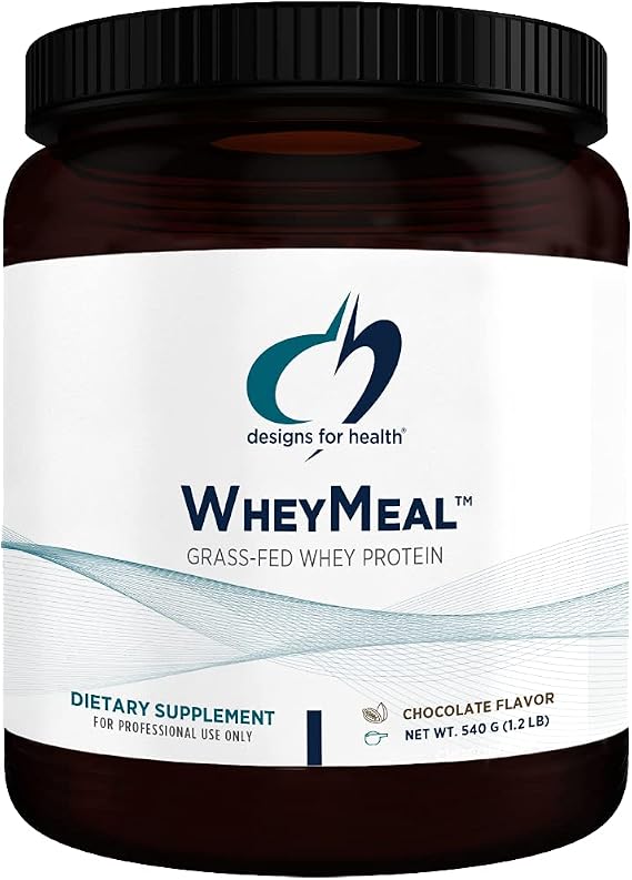 Designs for Health WheyMeal - Grass Fed Whey Meal Replacement Shake Powder with 16g Protein, Supports Weight Management, Immune Health + Detox - Non-GMO + Gluten-Free, Chocolate (15 Servings / 540g)