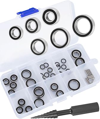 RC Bearings Kit Upgrades Part for 110 Slash 4X4Stampede 4X4Rustler 44TellurideRally,Rubber Sealed Precision Ball Bearings,Black