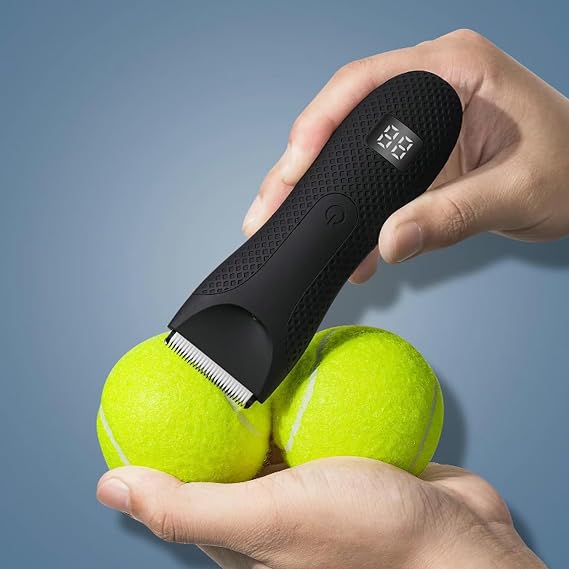 Electric Body Hair Trimmer for Men - Groin, Pubic, Ball, Chest, Beard, Nose Razor Shaver - USB-C Charging, No Nicks - Gifts for Dad