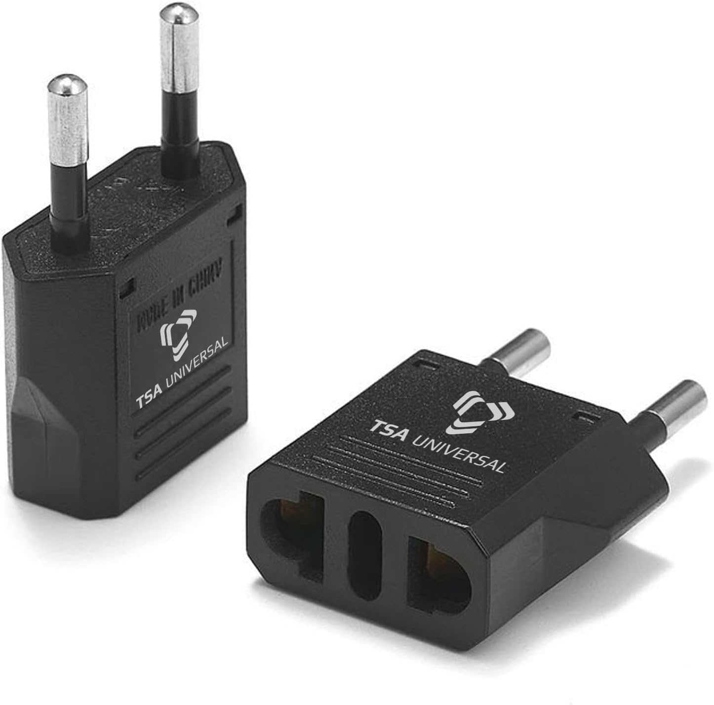 United States to Greece Travel Power Adapter to Connect North American Electrical Plugs to Greek Outlets for Cell Phones, Tablets, Laptops, eReaders, and More (2-Pack, Black)