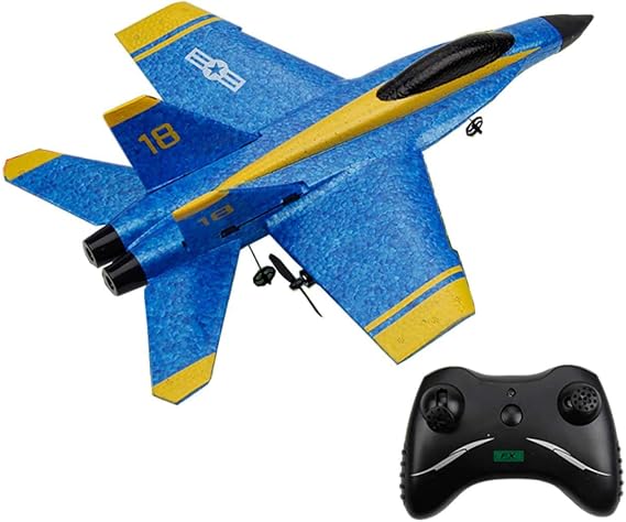 Mini RC Airplane Raptor Model F22 F-22 F16 Fighting Falcon Su 35 Sukhoi Su-35 F/A-18C Hornet Blue Angels Radio Remote Control Jet Fighter Kids Toys Beginner RC Glider (F/A-18C Hornet Blue Angels)