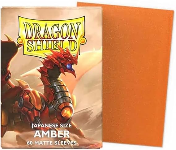 Dragon Shield | Japanese Size Card Matte Sleeves | 60 CT - Smooth & Tough Premium TCG Sleeves - Compatible with Yu-Gi-Oh, Naruto, Cardfight & Vanguard | Amber