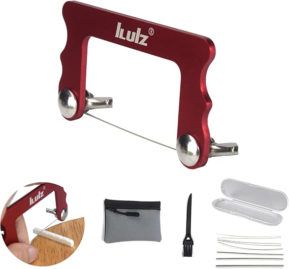 Guitar Nut Slotting File Set - iLuiz Pro-Grade 6pc Acoustic, Diamond-Coated Stainless Steel, Sizes 0.013"-0.056" - with Storage Bag & Cleaning Brush, Ideal for Light/Medium Strings