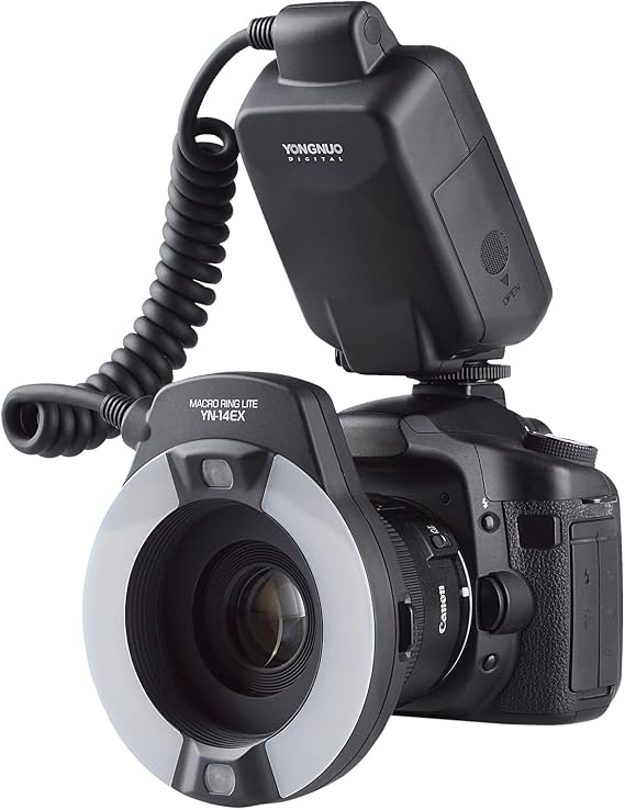YONGNUO YN-14EX YN14EX TTL Macro Ring Flash | LED Flash Light with Adapter Ring for Canon EOS DSLR Cameras, as Canon MR-14EX