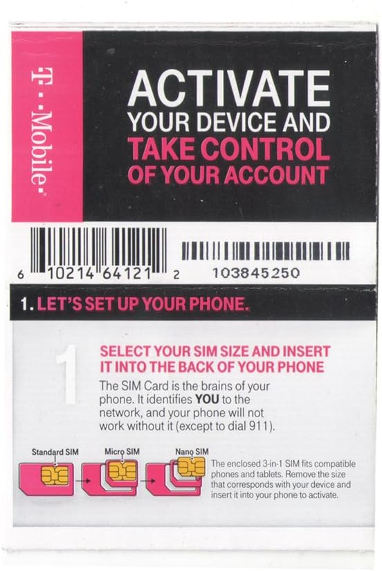 T-Mobile USA Prepaid Activation Code (No Sim) - Mail Delivery