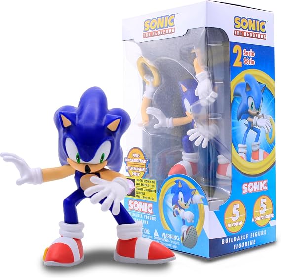 Just Toys Sonic the Hedgehog Action Figure, Sonic, Series 3, 3.9 in