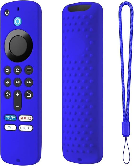 Hi Color Silicone Cover Compatible with Fire TV Stick 4k Plus/Select, Fire TV Stick HD Remote PA38CA Protective Cover Case with Lanyard(Blue)