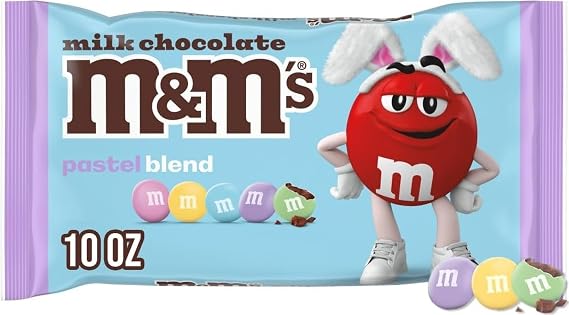 M&M'S Milk Chocolate Easter Candy, Chocolate for Easter Basket Stuffers, Eggs, 10 Ounce Bag