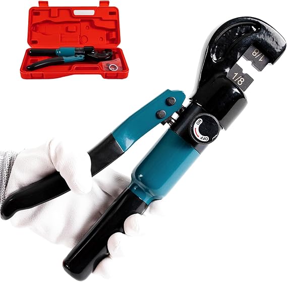 Muzata Upgraded Hydraulic Crimping Tool Cable Crimper with 1/8" Die CT25