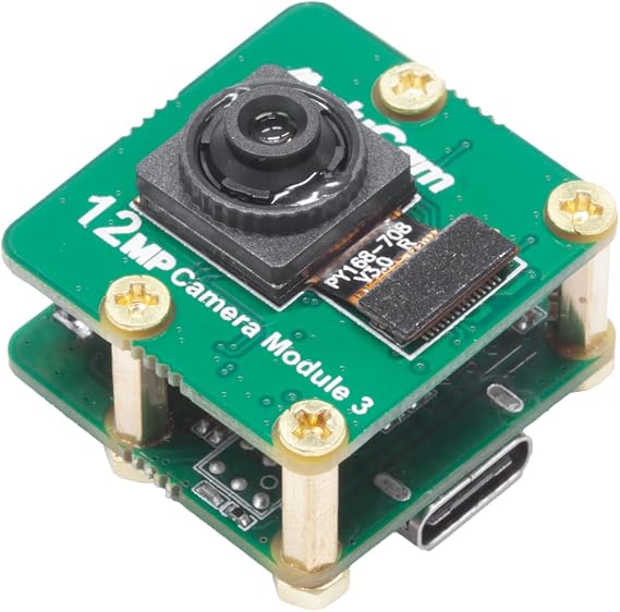 Arducam for Raspberry Pi USB Camera Module 3, IMX708 12MP UVC Camera, with 75(D) Fixed-Focus Stock Lens, Compatible with Windows, Linux, Mac, Android