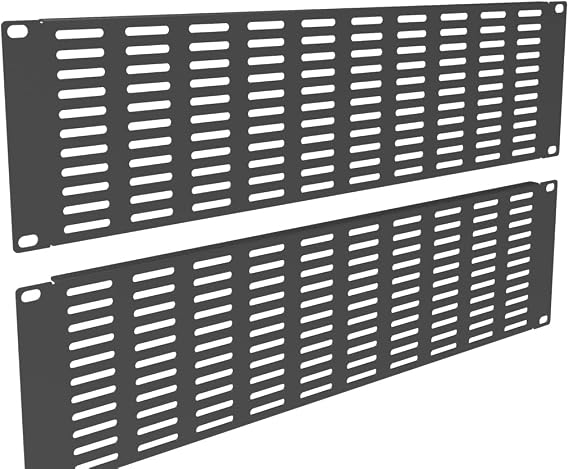 2 Pack of 3U Vented Blank Panel - Metal Rack Mount Filler Panel | for 19in Server Rack Cabinet or Enclosure, Black (3U)