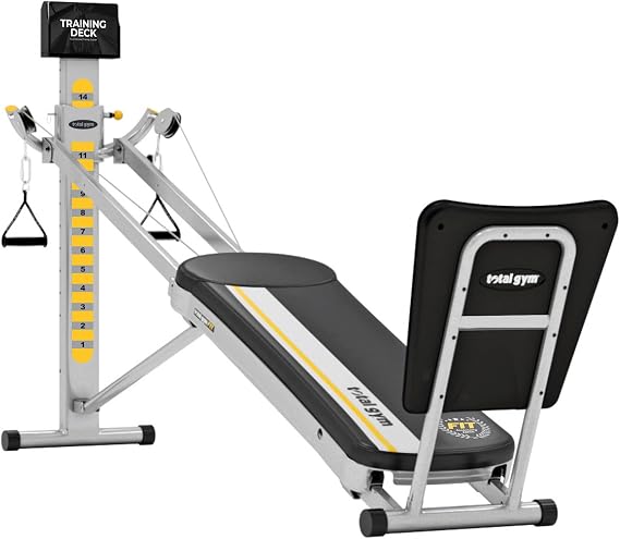 Total Gym Fit Anniversary Edition, Incline Bodyweight Training Home Exercise Machine w/ Upper Body System, 14 Levels of Resistance & XL Squat Stand