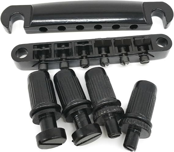 Guitar Tune O-Matic Bridge and Stop Tailpiece Combo with Studs Replacements Sets for 6 String Electric Guitars