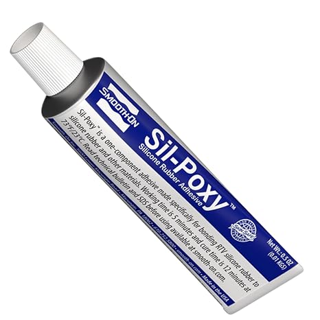 Smooth-On SIL-PoxyTM Rubber Silicone Adhesive, 0.5 oz Tube Flexible RTV Silicone Glue for Silicone Rubber Repair & Bonding, Strong Waterproof Sealant (Packaging May Vary) | Silicone Glue for Silicone Rubber Repair & Bonding, Strong Waterproof Sealant (Packaging May Vary)
