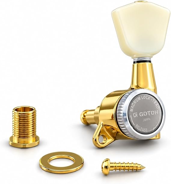 Gotoh Locking Machine Heads 3 per side - SG381 MG-T- P4N - Magnum Lock Trad Gold
